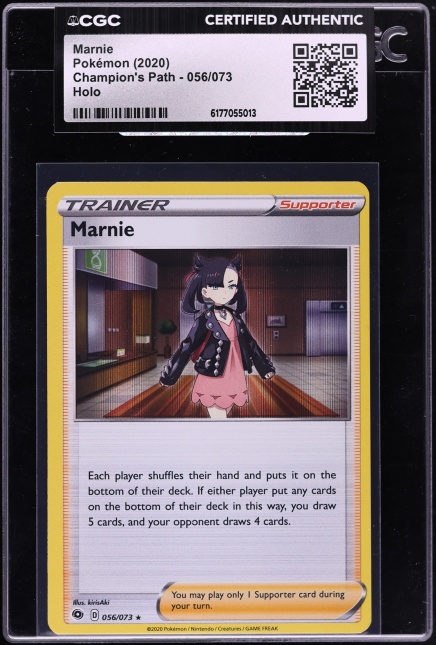 2020 Pokemon Sword & Shield Champion's Path Holo Marnie #056 CGC AUTH