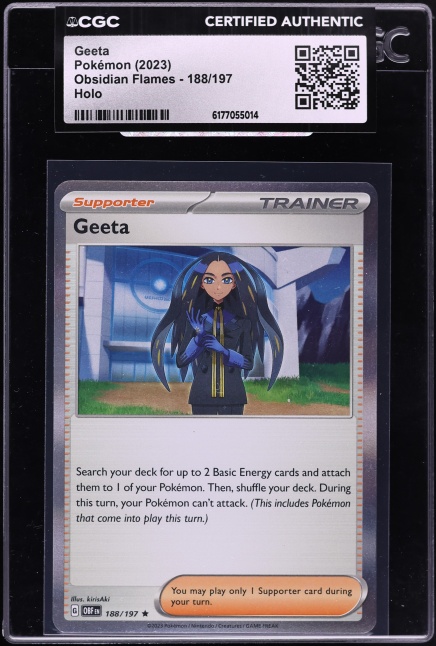 2023 Pokemon Scarlet & Violet Obsidian Flames Holo Geeta #188 CGC AUTH