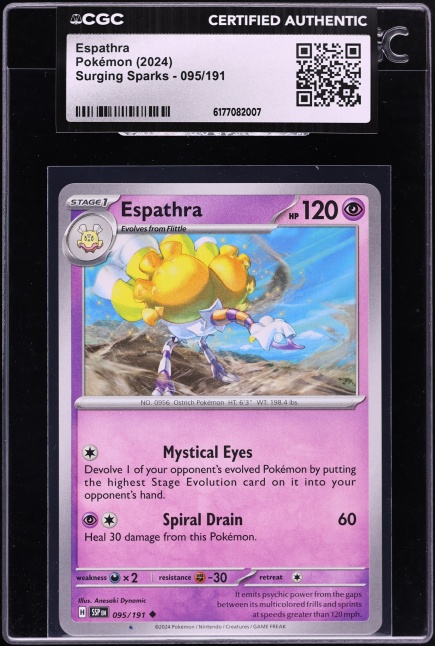 2024 Pokemon Surging Sparks Espathra #095 CGC AUTH