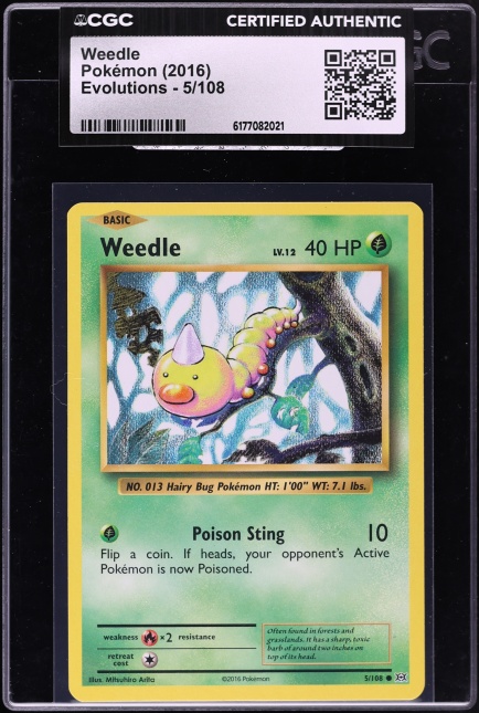 2016 Pokemon XY Evolutions Weedle #5 CGC AUTH