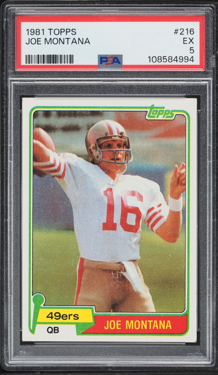 1981 Topps Football Joe Montana ROOKIE #216 PSA 5 EX