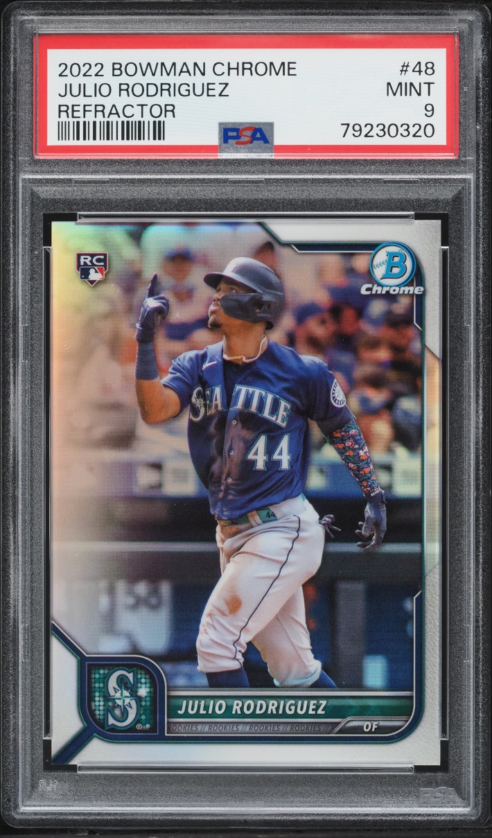 2022 Bowman Chrome Refractor Julio Rodriguez ROOKIE /499 #48 PSA 9 MINT