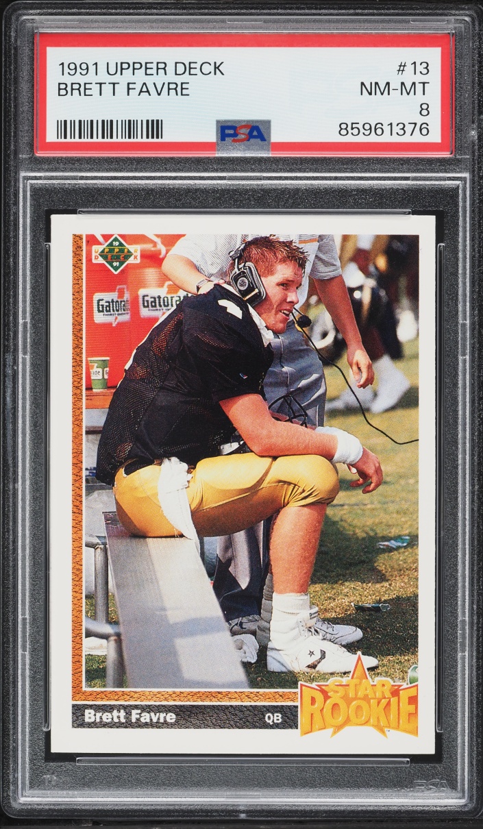 1991 Upper Deck Football Brett Favre ROOKIE #13 PSA 8 NM-MT
