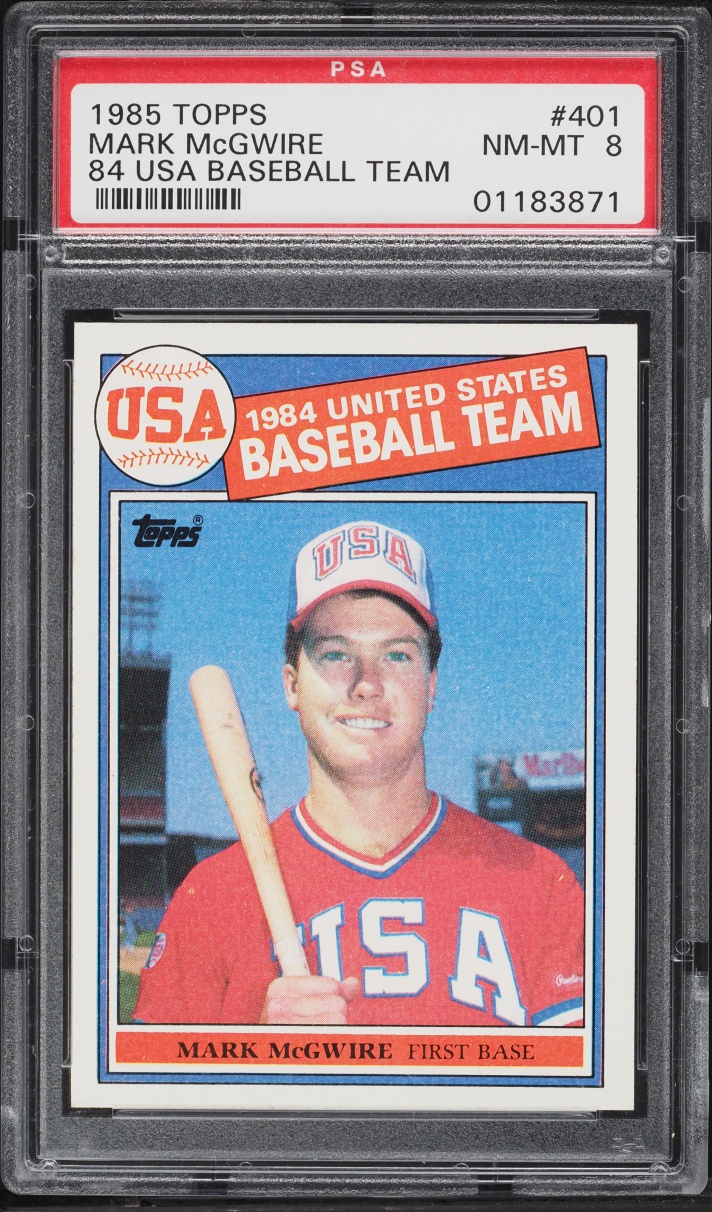 1985 Topps ´84 USA Baseball Team Mark McGwire ROOKIE #401 PSA 8 NM-MT