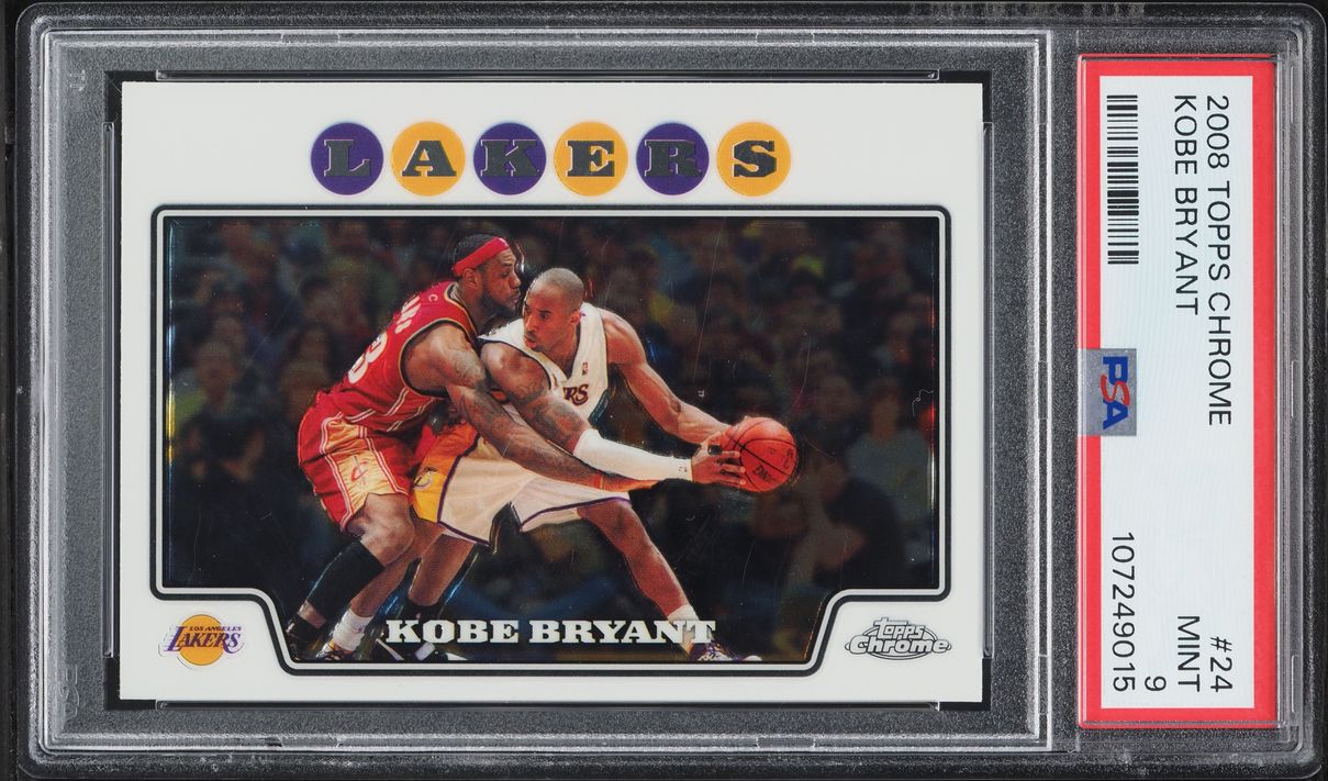 2008 Topps Chrome Kobe Bryant w/ LeBron James #24 PSA 9 MINT on