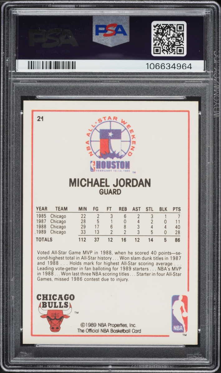 1989 Hoops All-Star Michael Jordan #21 PSA 9 MINT