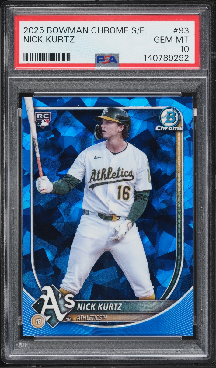 2025 Bowman Chrome Sapphire Nick Kurtz ROOKIE #93 PSA 10 GEM MINT