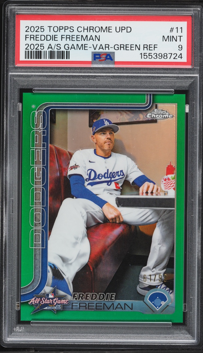 2025 Topps Chrome Update All Star Game Green Refractor Freddie Freeman /99 #ASGC-11 PSA 9 MINT