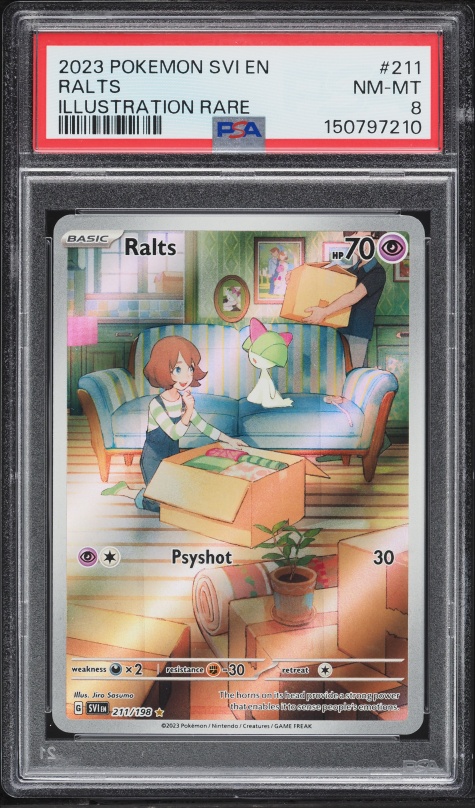 2023 Pokemon Scarlet & Violet IR Ralts #211 PSA 8 NM-MT