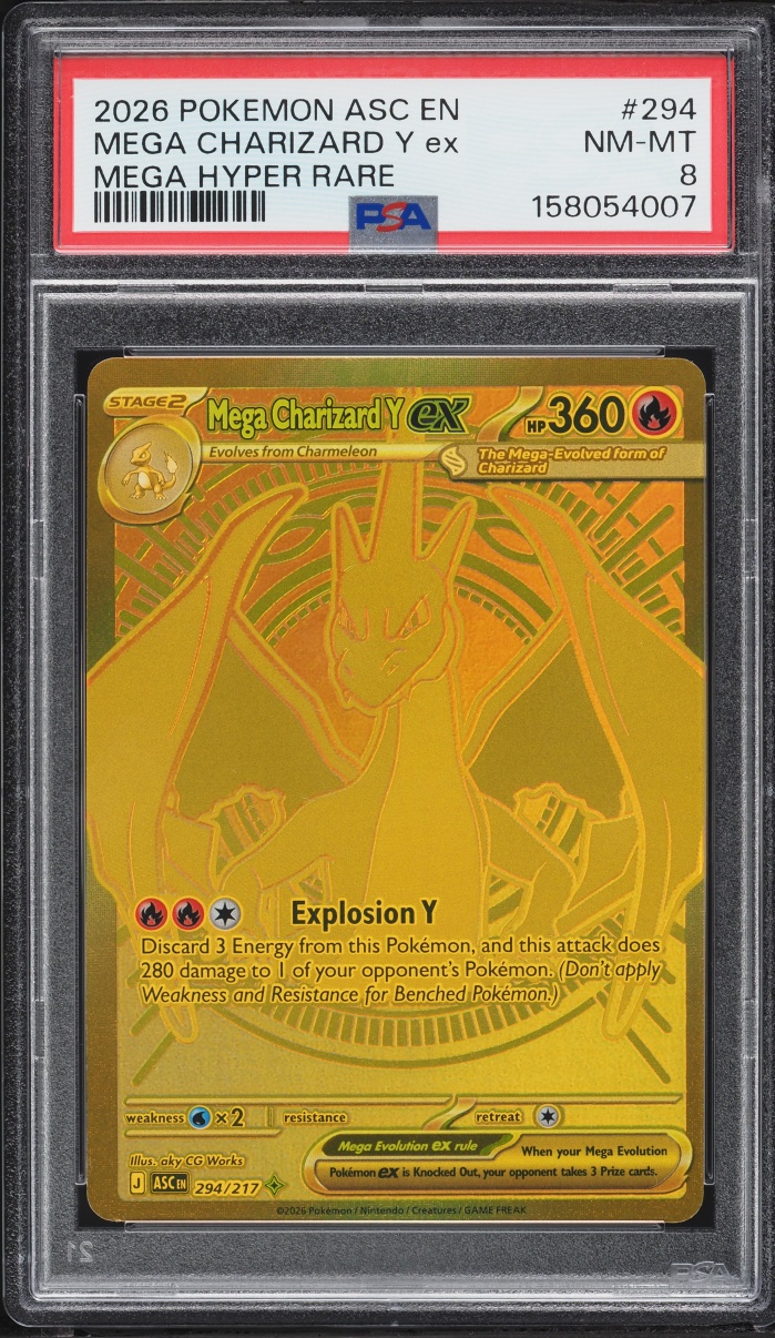 2026 Pokemon Mega Evolution Ascended Heroes MHR Mega Charizard Y Ex #294 PSA 8 NM-MT