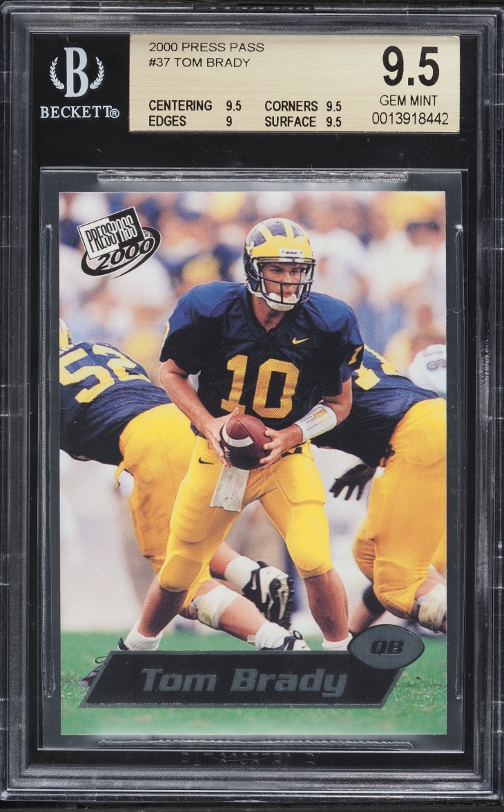 2000 Press Pass Tom Brady ROOKIE #37 BGS 9.5 GEM MINT