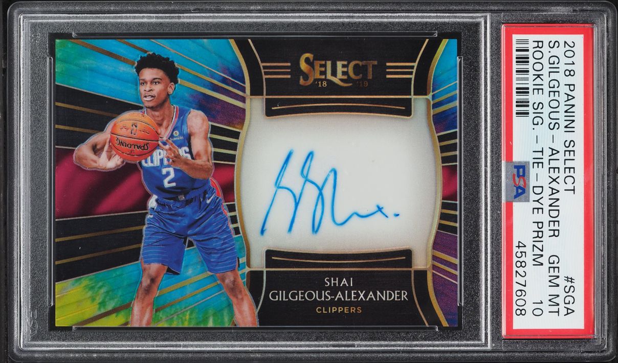 2018 Select Tie-Dye Prizm Shai Gilgeous-Alexander ROOKIE AUTO 1/25 PSA 10 GEM MINT
