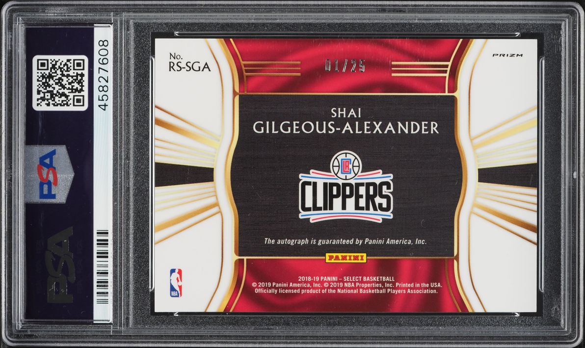 2018 Select Tie-Dye Prizm Shai Gilgeous-Alexander ROOKIE AUTO 1/25 PSA 10 GEM MINT