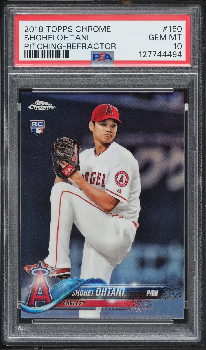 2018 Topps Chrome Refractor Pitching Shohei Ohtani ROOKIE #150 PSA 10 GEM MINT