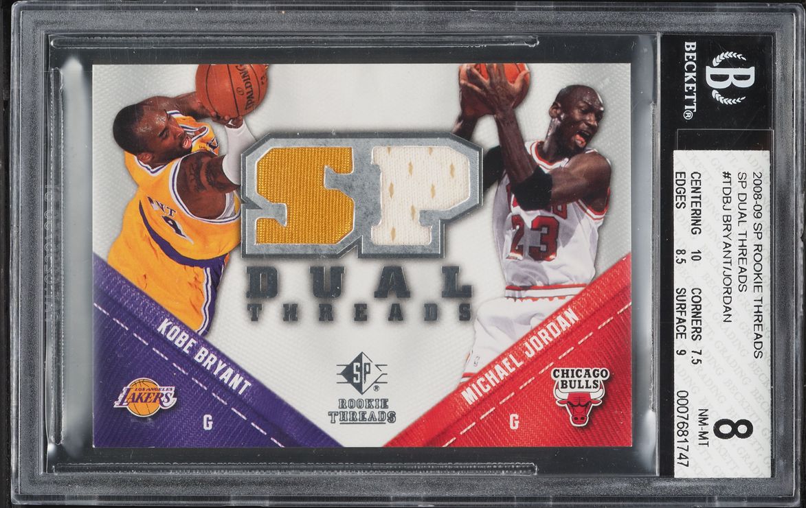 2008 SP Dual Threads Kobe Bryant Michael Jordan PATCH #TDBJ BGS 8 NM-MT