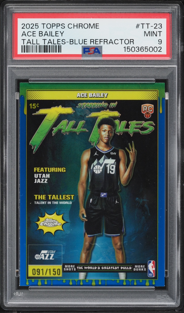 2025 Topps Chrome Basketball Blue Refractor Ace Bailey #TT-23 PSA 9