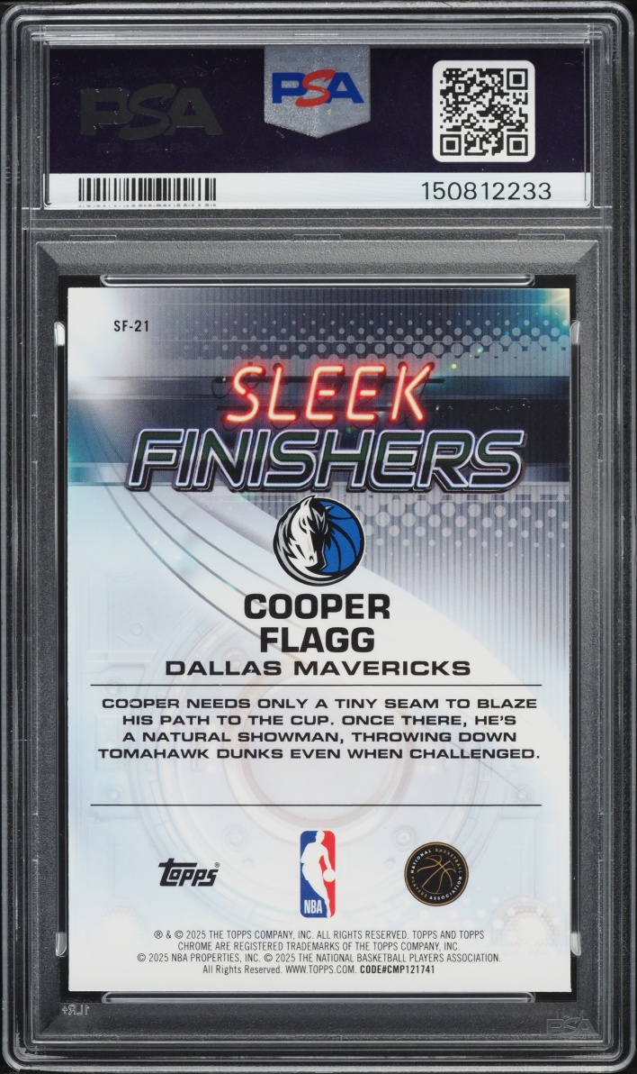 2025 Topps Chrome Sleek Finishers Cooper Flagg ROOKIE #SF-21 PSA 10 GEM MINT