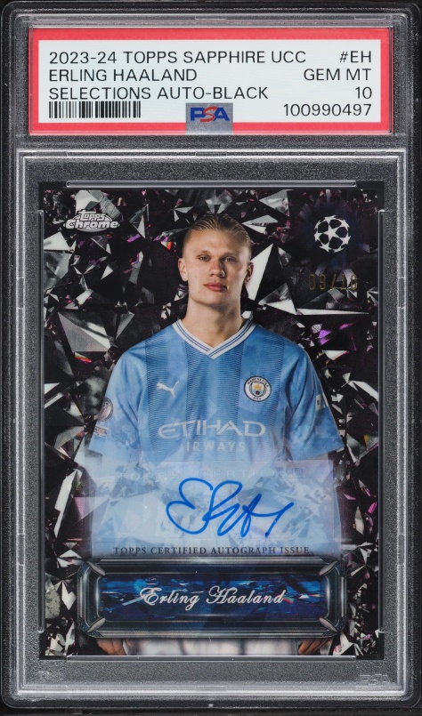 2023 Panini Obsidian Black Colorblast Erling Haaland #11 PSA 10