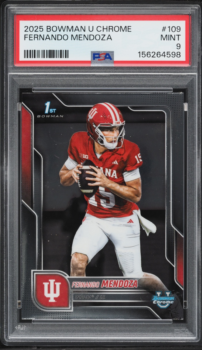 2025 Bowman Chrome University Fernando Mendoza ROOKIE #109 PSA 9 MINT