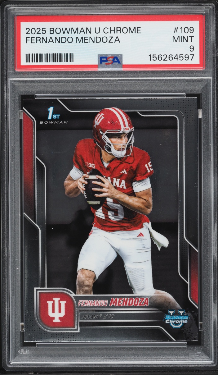 2025 Bowman Chrome University Fernando Mendoza ROOKIE #109 PSA 9 MINT
