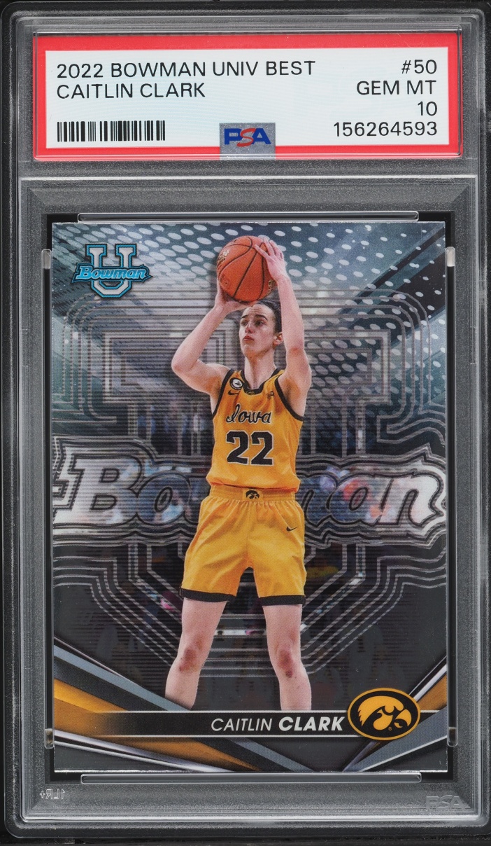 2022 Bowman University Best Caitlin Clark ROOKIE #50 PSA 10 GEM MINT