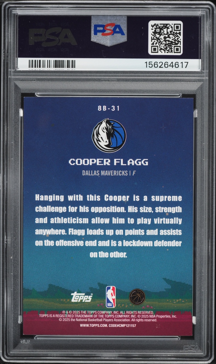 2025 Topps 8-Bit Ballers Cooper Flagg ROOKIE #8B-31 PSA 8 NM-MT