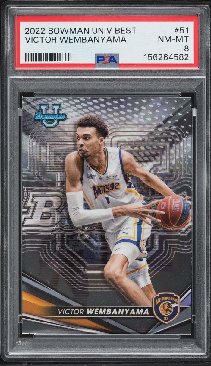 2022 Bowman University Best Victor Wembanyama ROOKIE #51 PSA 8 NM-MT