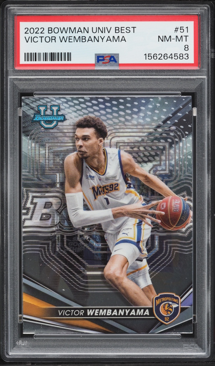 2022 Bowman University Best Victor Wembanyama ROOKIE #51 PSA 8 NM-MT