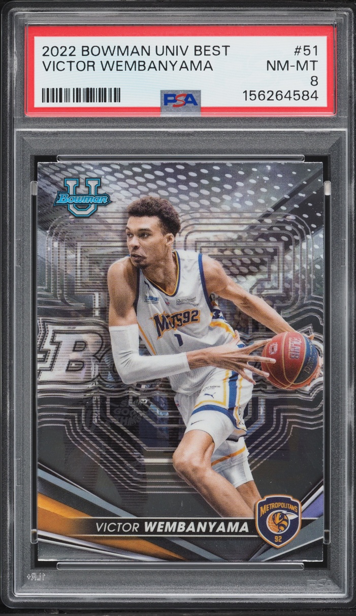 2022 Bowman University Best Victor Wembanyama ROOKIE #51 PSA 8 NM-MT