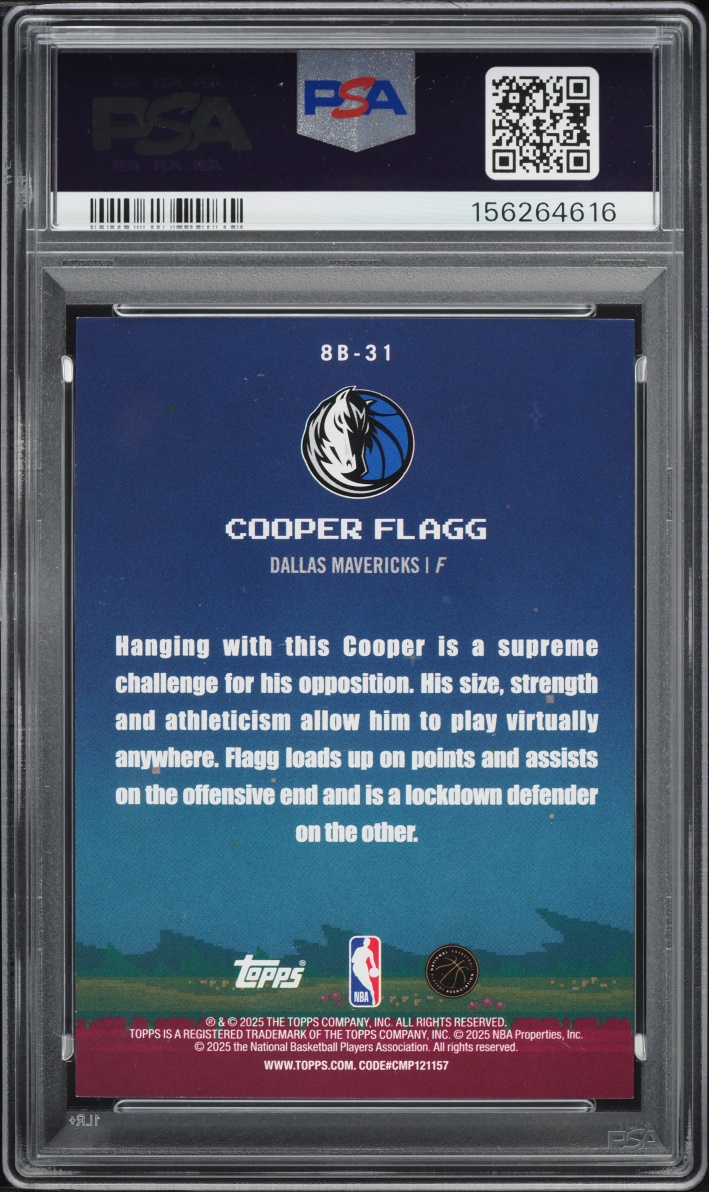 2025 Topps 8-Bit Ballers Cooper Flagg ROOKIE #8B-31 PSA 9 MINT