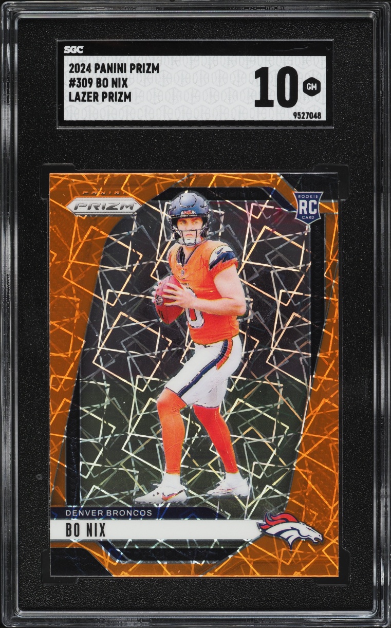 2024 Panini Prizm Lazer Bo Nix ROOKIE #309 SGC 10 GEM MINT
