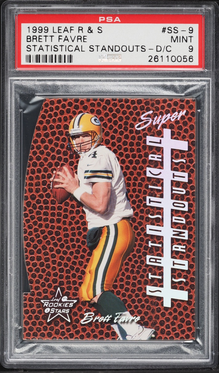 1999 Leaf R & S Statistical Standouts Die-Cut Brett Favre /63 #SS-9 PSA 9 MINT