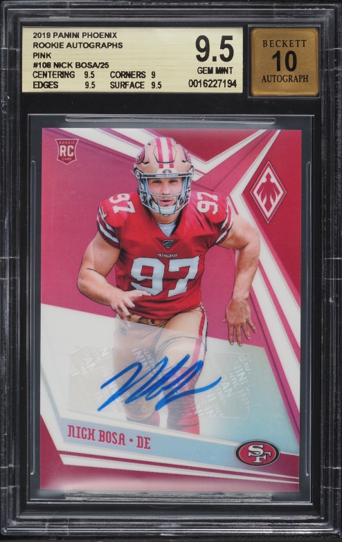 2019 Panini Origins Turquoise Nick Bosa ROOKIE PATCH AUTO /25 #118