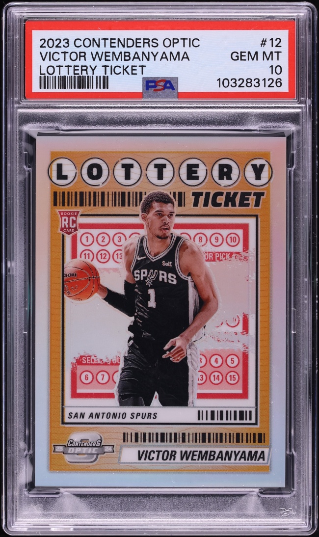 2023 Panini Contenders Optic Lottery Ticket Prizm Victor Wembanyama ROOKIE #12 PSA 10 GEM MINT