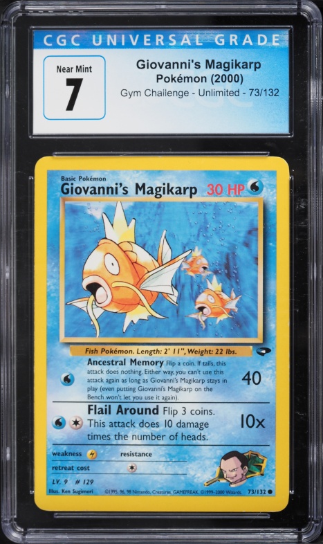 2000 Pokemon Gym Challenge Giovanni's Magikarp #73 CGC 7 NRMT