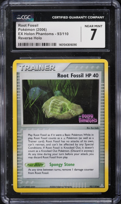 2006 Pokemon EX Holon Phantoms Reverse Holo Root Fossil #93 CGC 7 NRMT