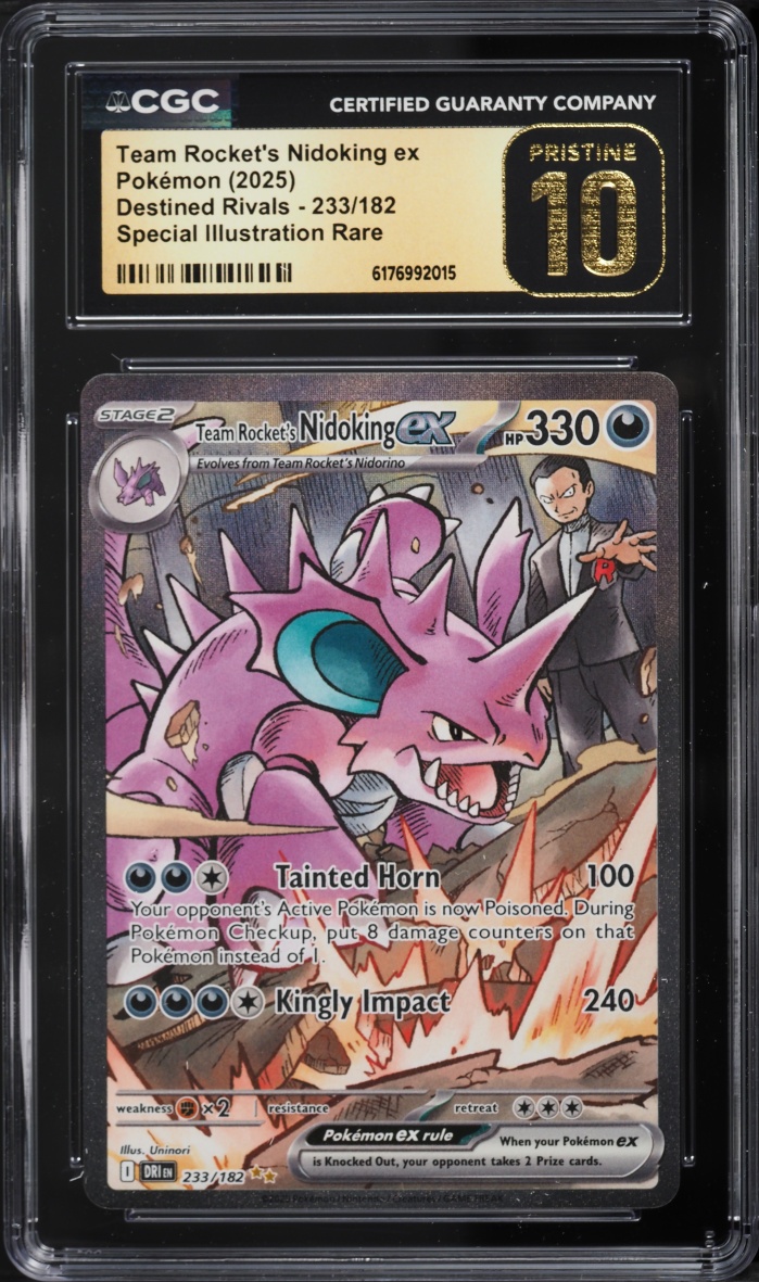 2025 Pokemon SV Destined Rivals SIR Team Rocket's Nidoking Ex #233 CGC 10 PRISTINE