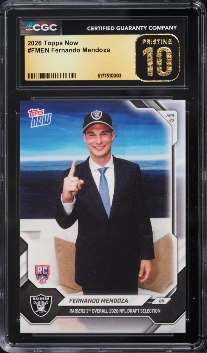 2026 Topps Now Fernando Mendoza ROOKIE #FMEN CGC 10 PRISTINE