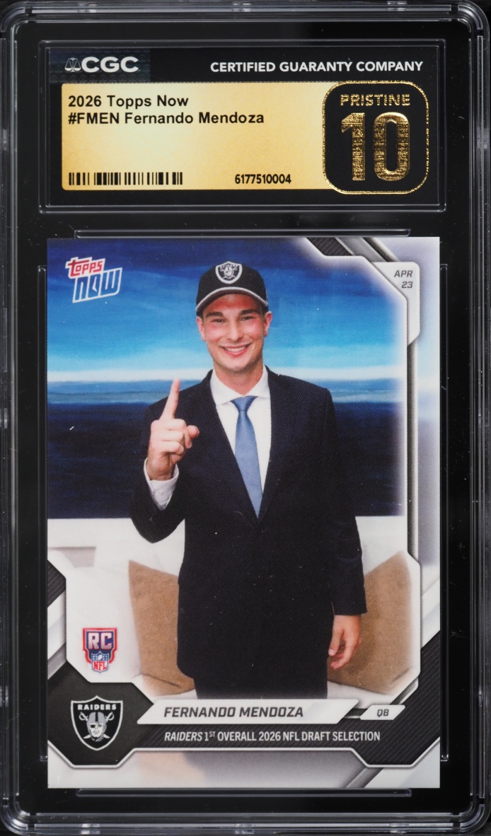 2026 Topps Now Fernando Mendoza ROOKIE #FMEN CGC 10 PRISTINE