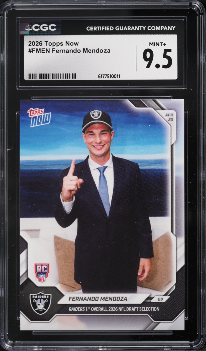 2026 Topps Now Fernando Mendoza ROOKIE #FMEN CGC 9.5 MINT+