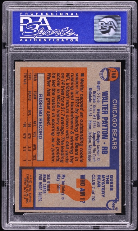 1976 Topps Football Walter Payton ROOKIE #148 PSA 7 NRMT