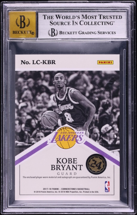 2017 Panini Cornerstones Legendary Quad Kobe Bryant PATCH AUTO /25 #1 BGS 8.5 NM-MT+