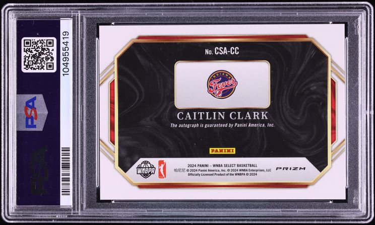 2024 Select WNBA Courtside Action Signatures Caitlin Clark ROOKIE AUTO #CSA-CC PSA 9 MINT