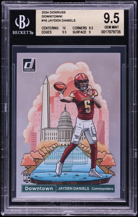 2024 Donruss Downtown! Jayden Daniels ROOKIE #16 BGS 9.5 GEM MINT