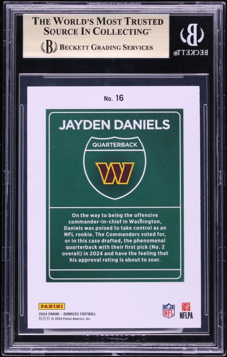 2024 Donruss Downtown! Jayden Daniels ROOKIE #16 BGS 9.5 GEM MINT