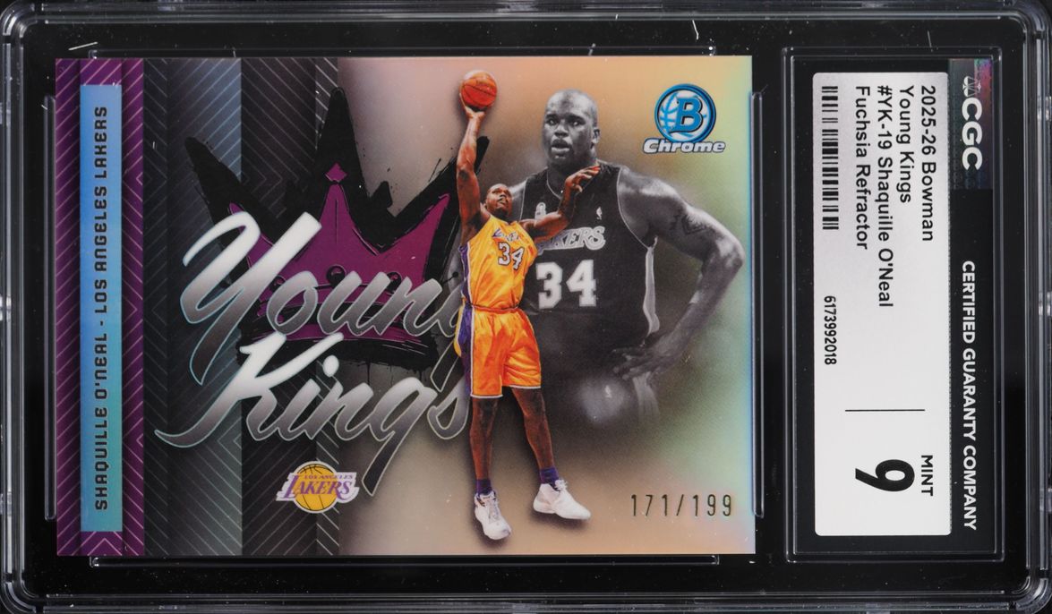 2025 Bowman Chrome Young Kings Fuchsia Refractor Shaquille O'Neal /199 #YK-19 CGC 9 MINT