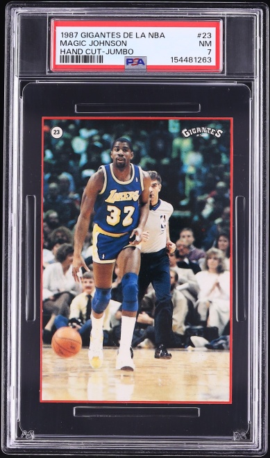 1987 Gigantes De La NBA Jumbo Magic Johnson #23 PSA 7 NRMT