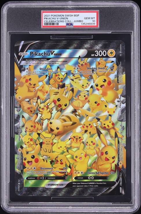 2021 Pokemon Sword & Shield Promo Celebrations Jumbo Pikachu V-Union #SWSH141 PSA 10 GEM MINT