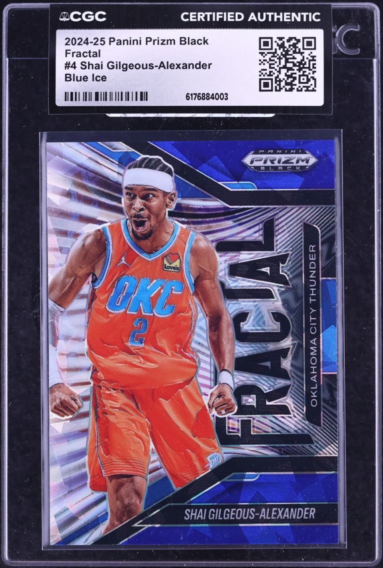 2024 Panini Prizm Black Fractal Blue Ice Shai Gilgeous-Alexander /125 #4 CGC AUTH
