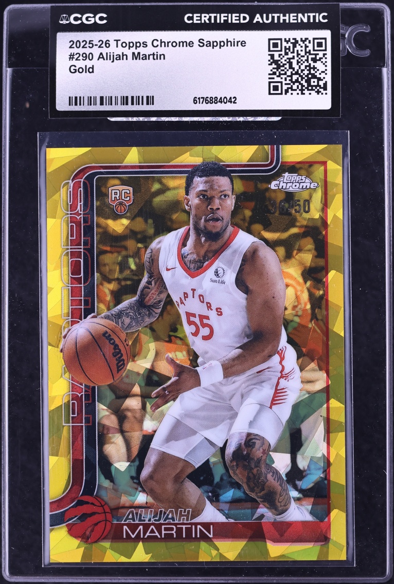 2025 Topps Chrome Sapphire Basketball Gold Alijah Martin #290 CGC AUTH